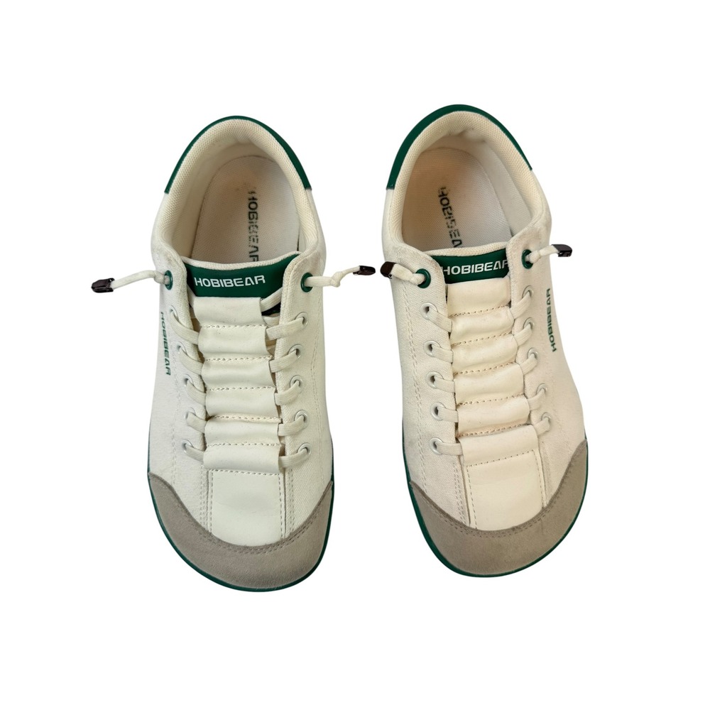 HOBIBEAR Barefoot Shoes Women's 7.5 Minimalist Walking Sneakers White Green